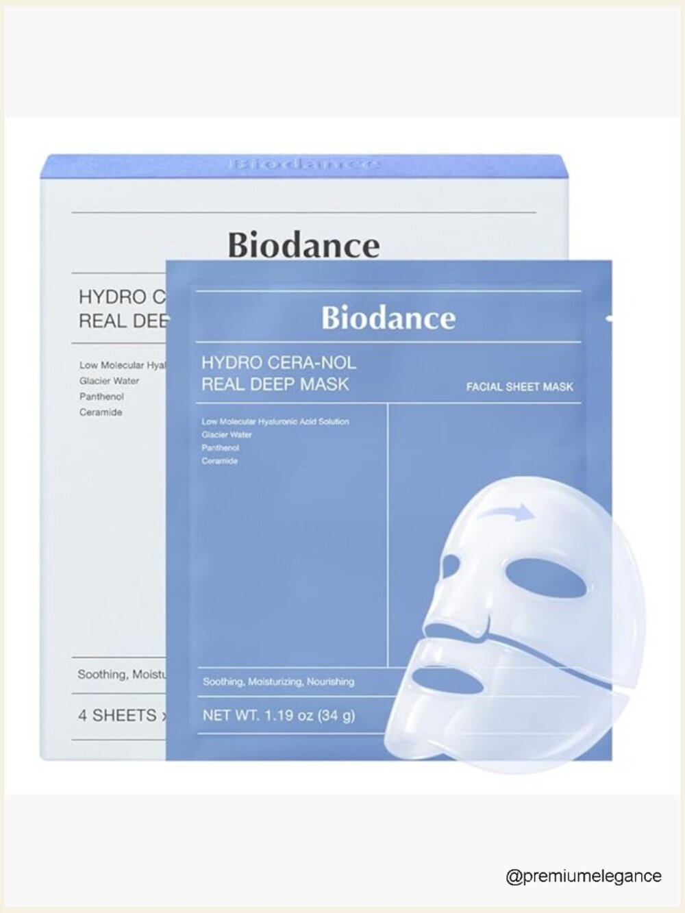Hydro Cera-nol Real Deep Mask 4 Pack Overnight Hydrogel Face Mask